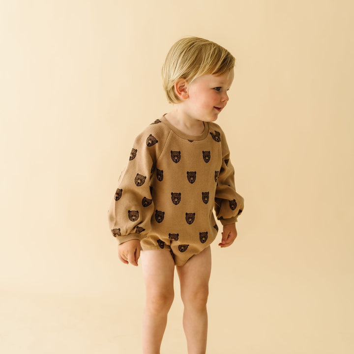 Organic Bubble Romper - Wild Bear by Makemake