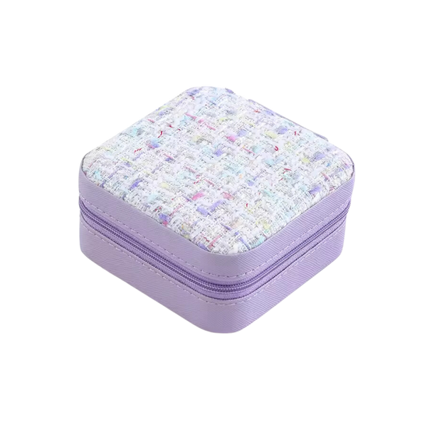 Tweed Square Jewelry Case- Purple by Little Miss Zoe