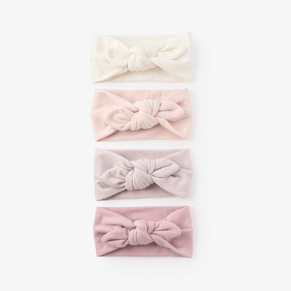 Brushed Cotton Knotted Bow Headband 4 Pk by Elegant Baby
