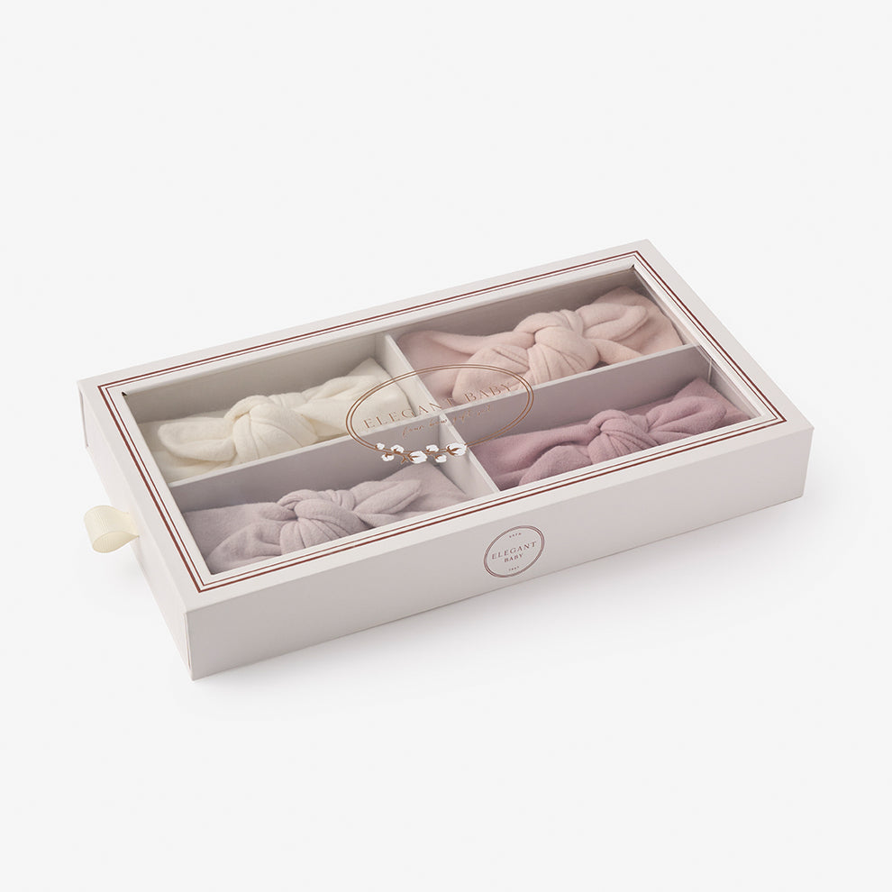 Brushed Cotton Knotted Bow Headband 4 Pk by Elegant Baby