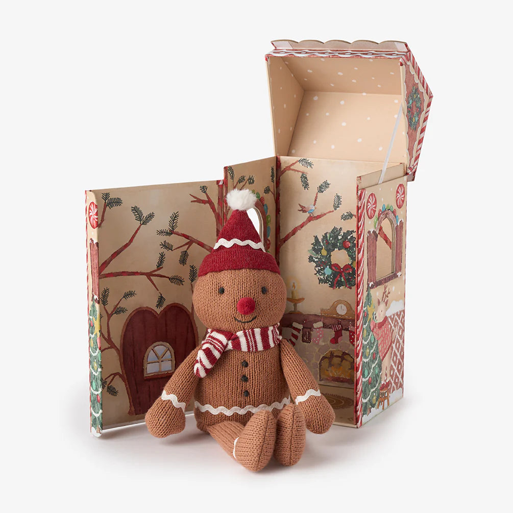 'Jolly' Gingerbread Knit Toy in Gift Box by Elegant Baby