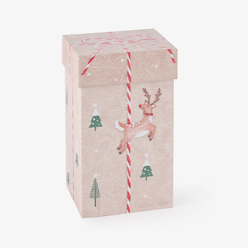 ‘Tinsel' Reindeer Snuggler Plush Security Blanket W/ Gift Box by Elegant Baby