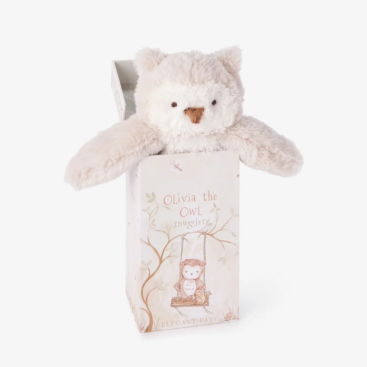 Olivia the Owl Snuggler Plush Security Blanket w/ Gift Box by Elegant Baby