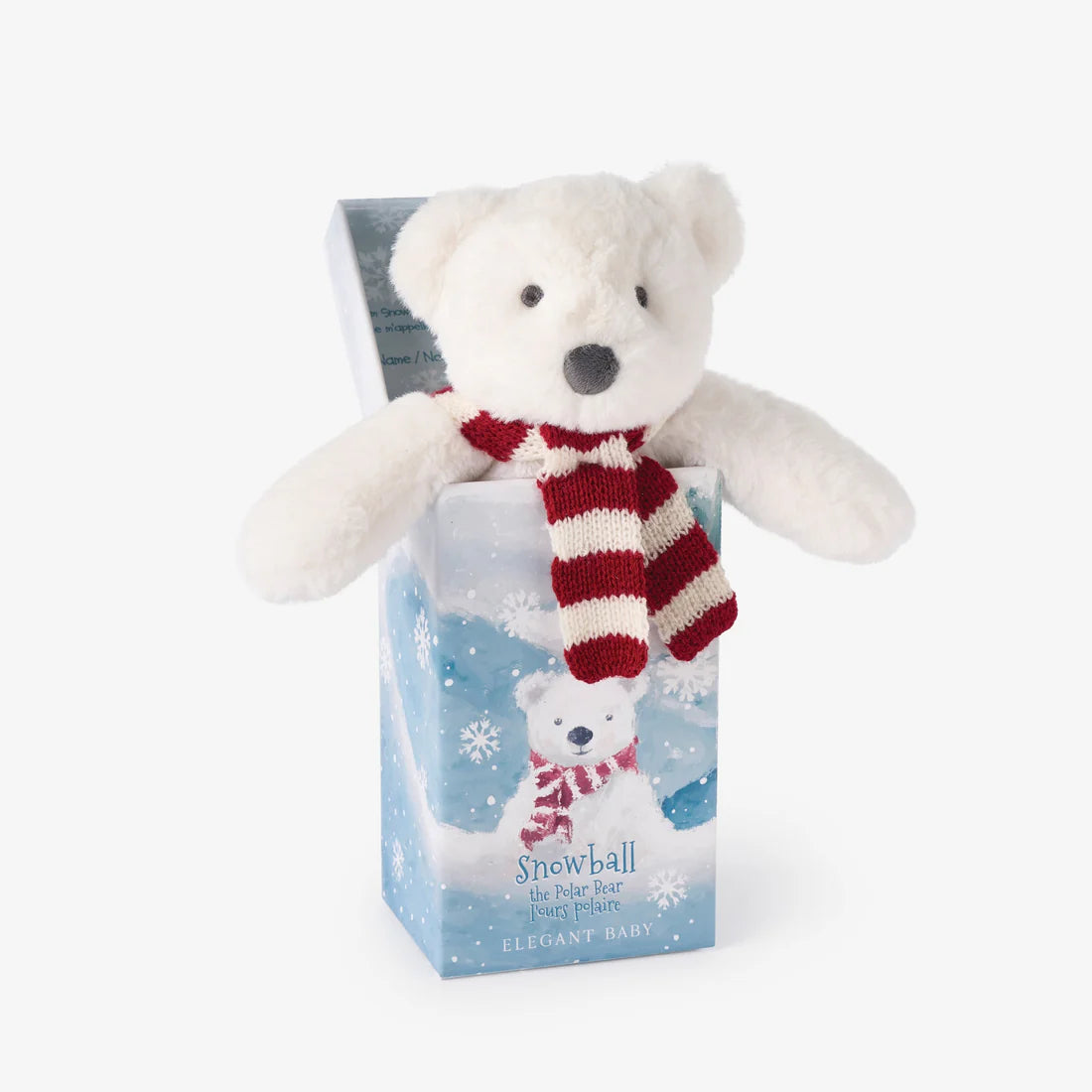 ‘Snowball' Polar Bear Snuggler Plush Security Blanket W/ Gift Box by Elegant Baby