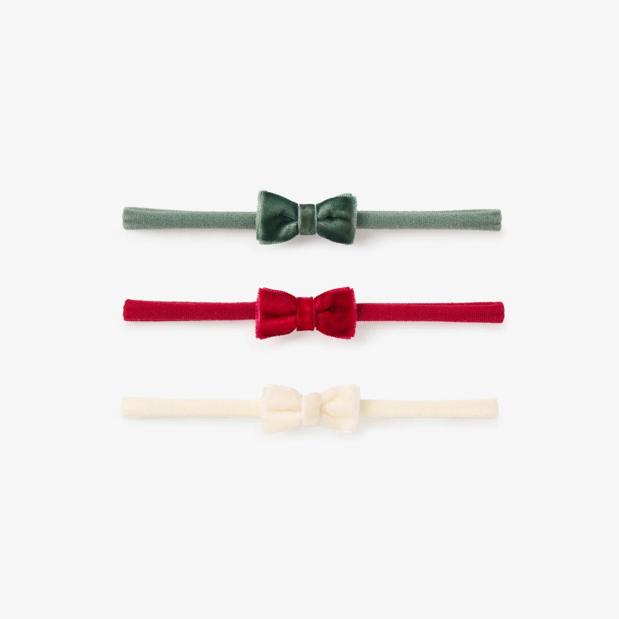 Holiday Velvet Bow Headband Set 3Pk by Elegant Baby