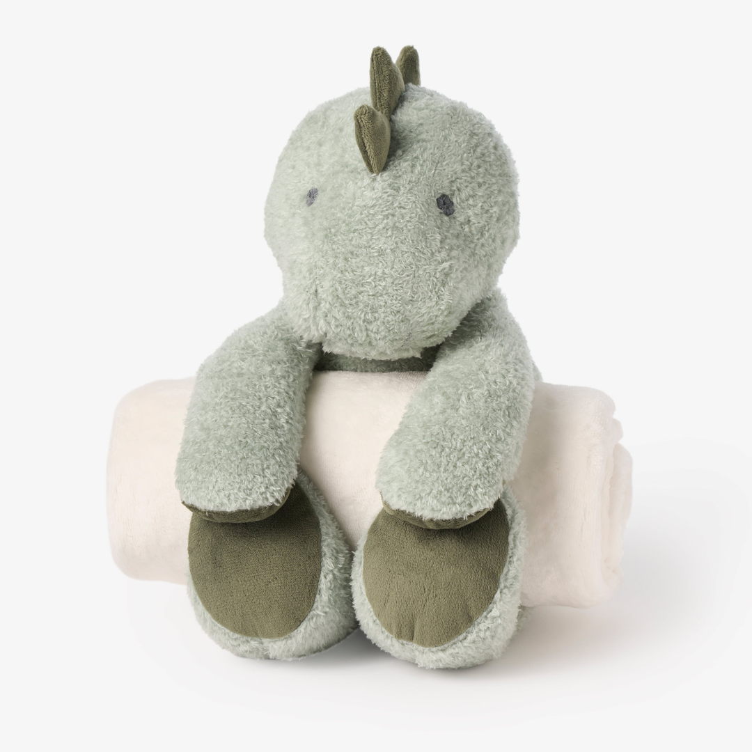 Dinosaur Bedtime Huggie Plush Toy with Blanket by Elegant Baby