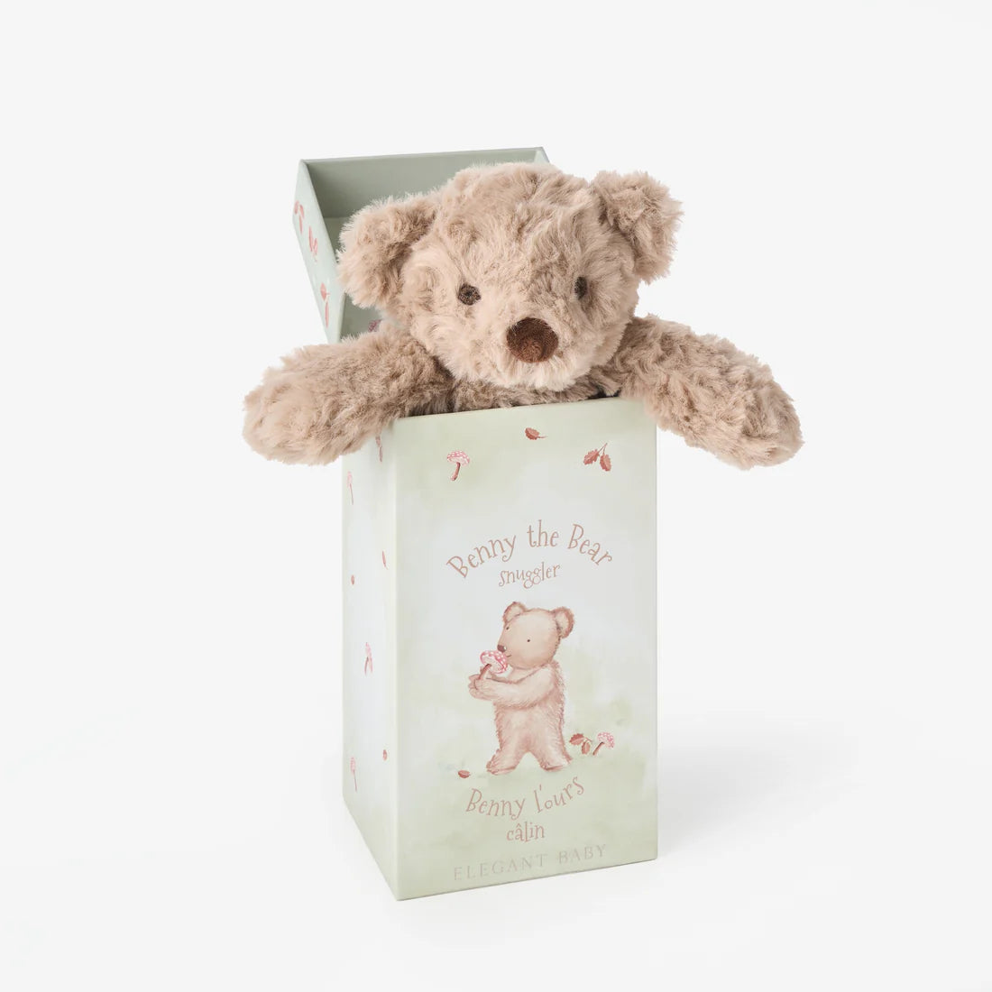 Bear Snuggler Plush Security Blanket W/ Gift Box by Elegant Baby
