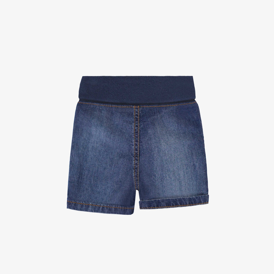Blue denim shorts with faded effect by Sourismini