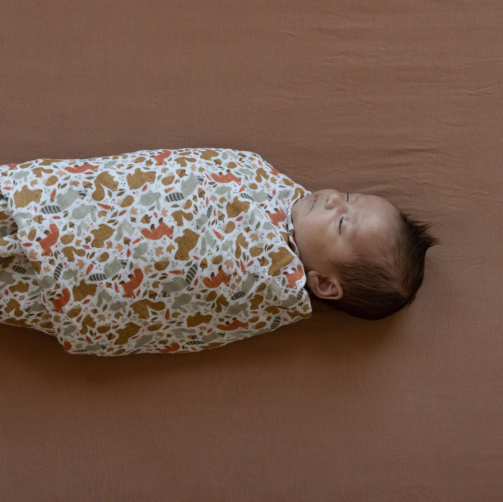 Cotton Muslin Swaddle Blanket - Fall Friends by Little Unicorn
