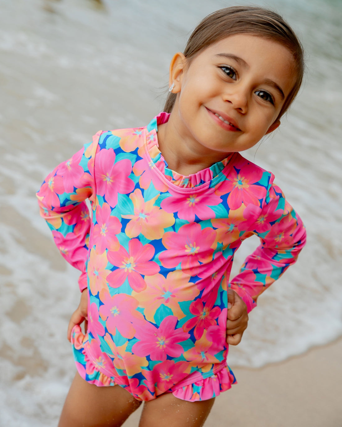 Frill Chaser Surf Suit in Pink Carnation by Feather 4 Arrow