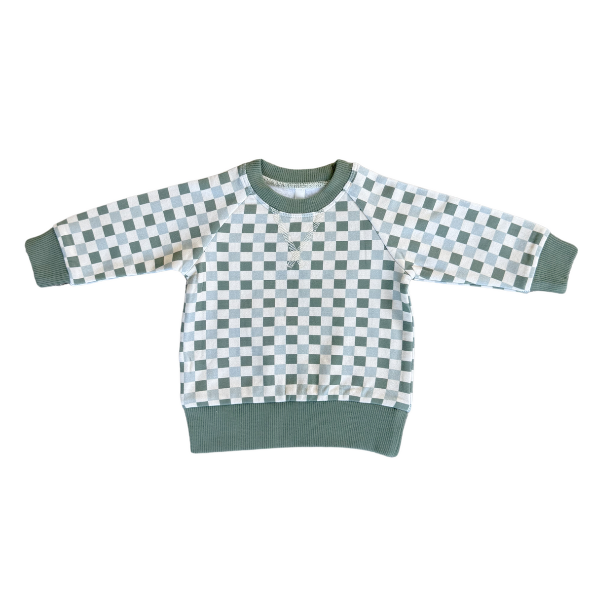 Fleece Sweatshirt- Fern Checkered by babysprouts