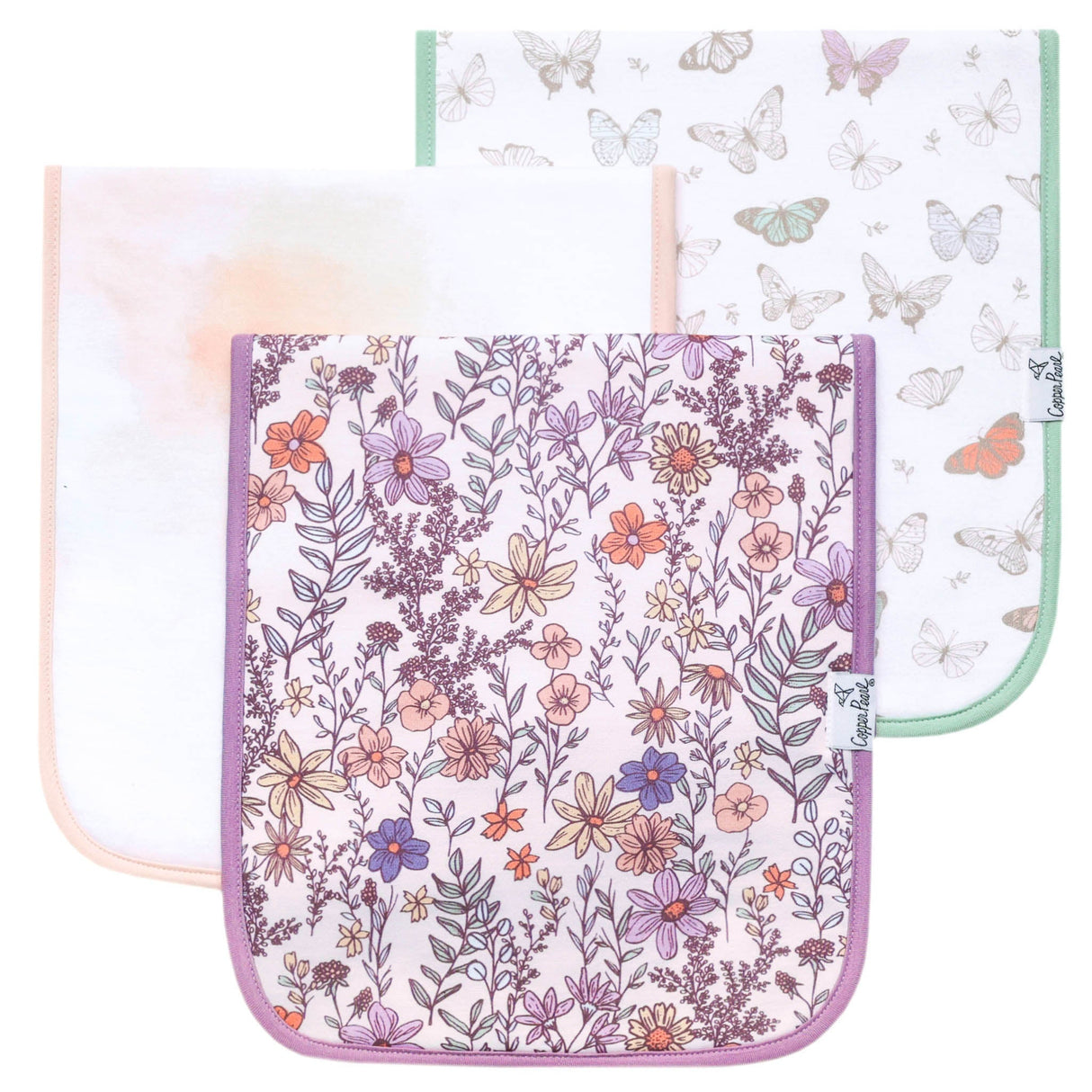 Premium Burp Cloths- Flora by Copper Pearl