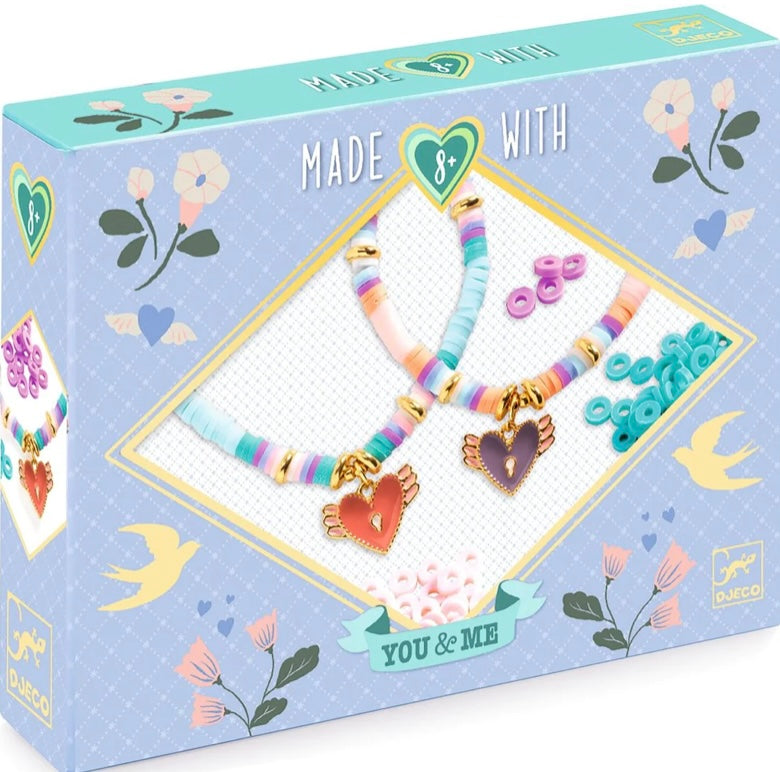 Made With You & Me- Heart Heishi Bracelet Kit by Djeco