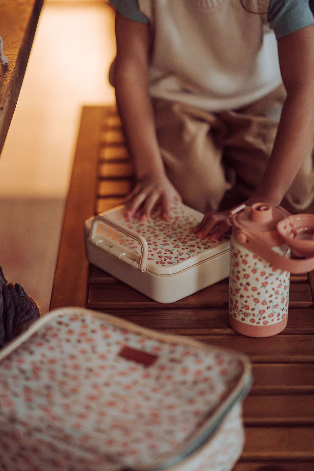 3 Compartment Leakproof Lunchbox | Sunset Meadow by Grech & Co.