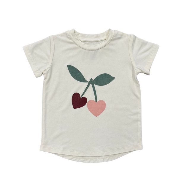 Girl's Short Sleeve Tee- Cherries by Babysprouts
