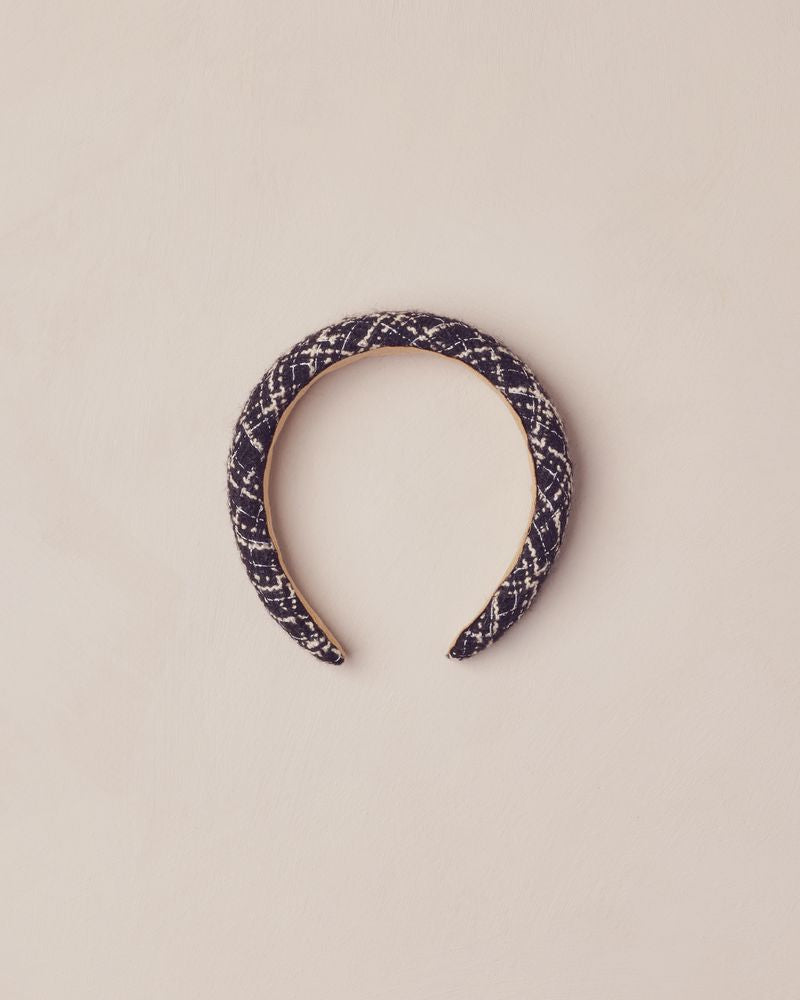 Padded Headband || Black Tweed by Noralee