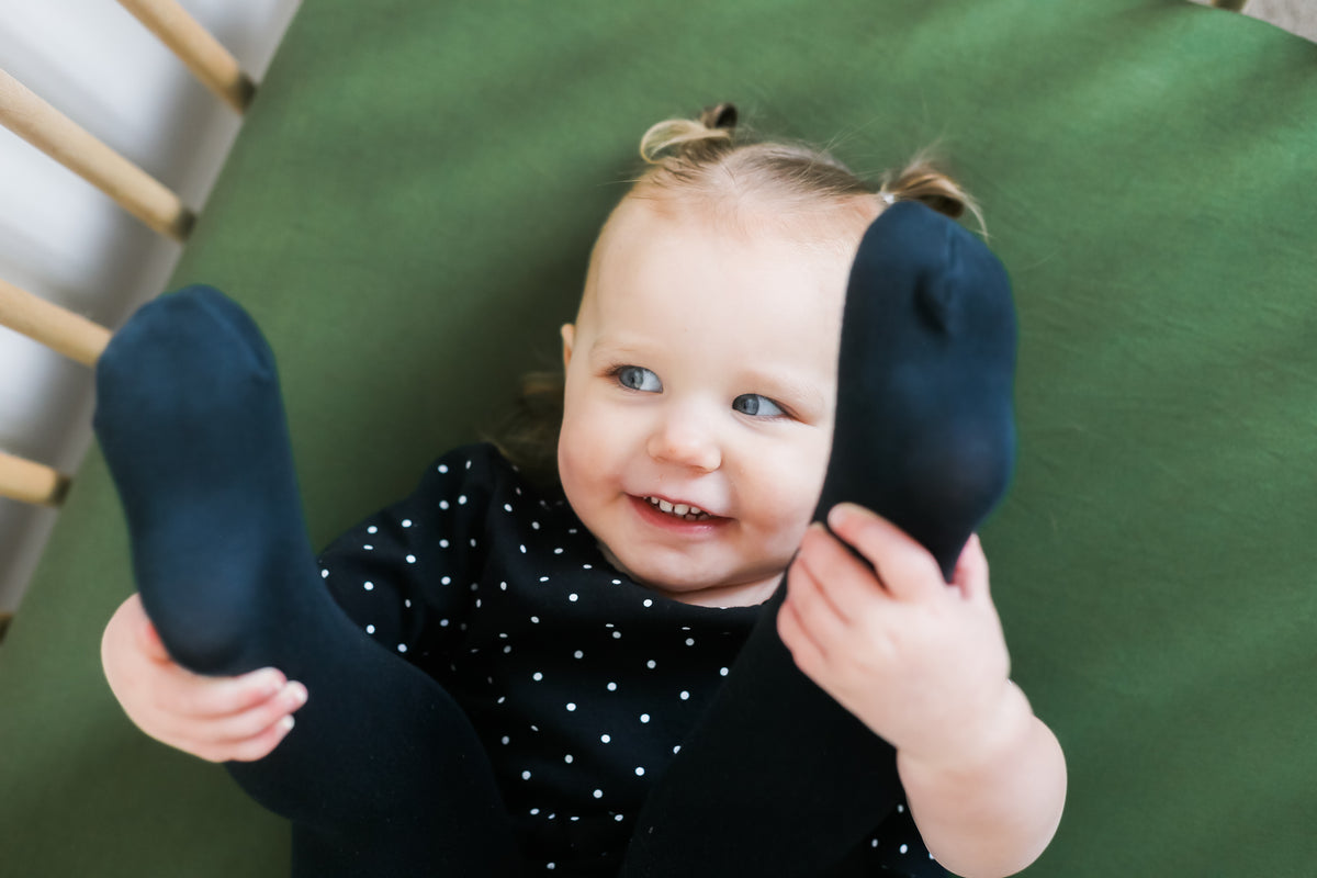 Premium Knit Fitted Crib Sheet in Alder by Copper Pearl