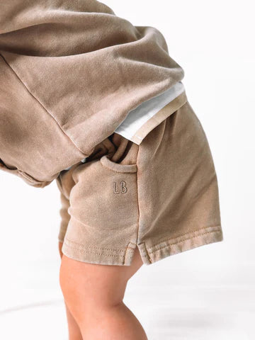 Sweatshort - Beige Wash by Little Bipsy