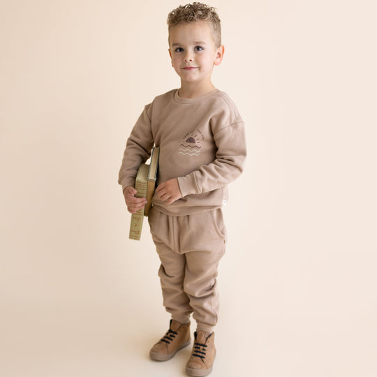 Organic Fleece Jogger Pants - Taupe by Makemake