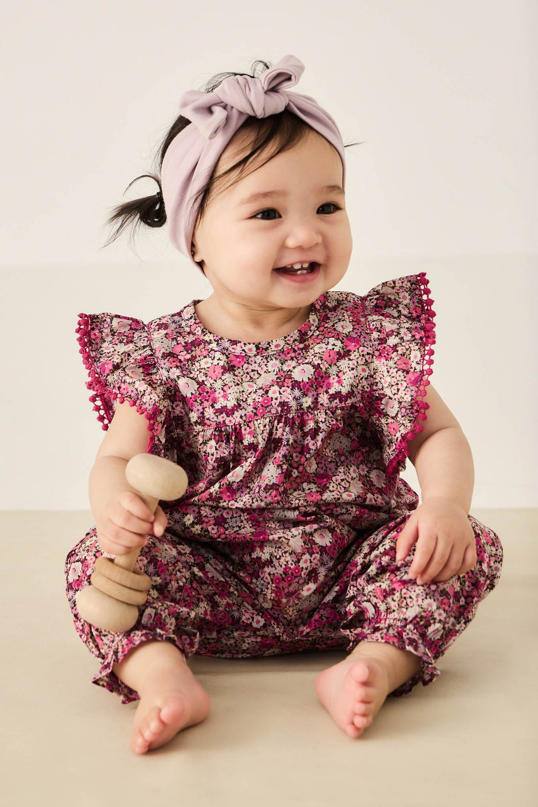 Organic Cotton Martha Playsuit - Garden Print by Jamie Kay