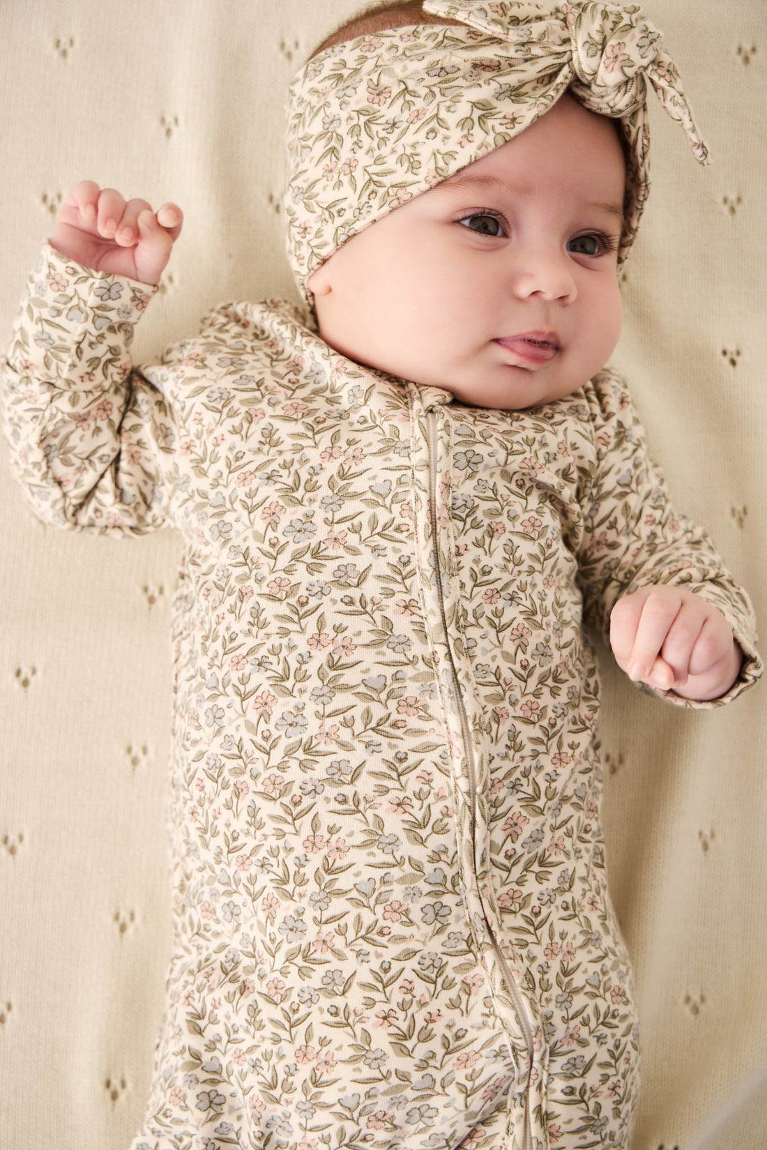 Organic Cotton Frankie Onepiece - Ariella Eggnog by Jamie Kay