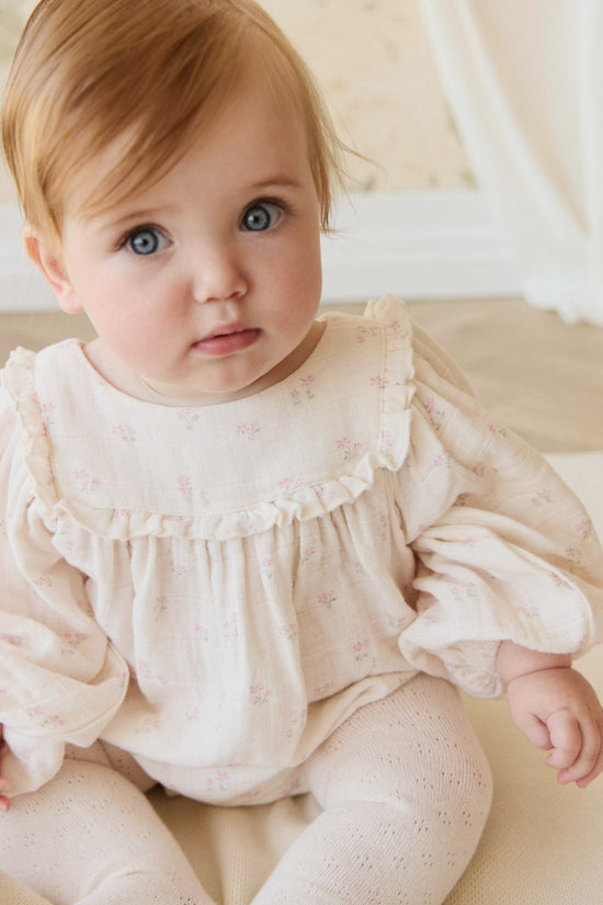 Organic Cotton Muslin Frances Playsuit - Pauline Pink by Jamie Kay