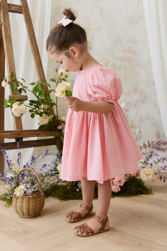 Organic Cotton Frannie Dress- Swiss Pink by Jamie Kay