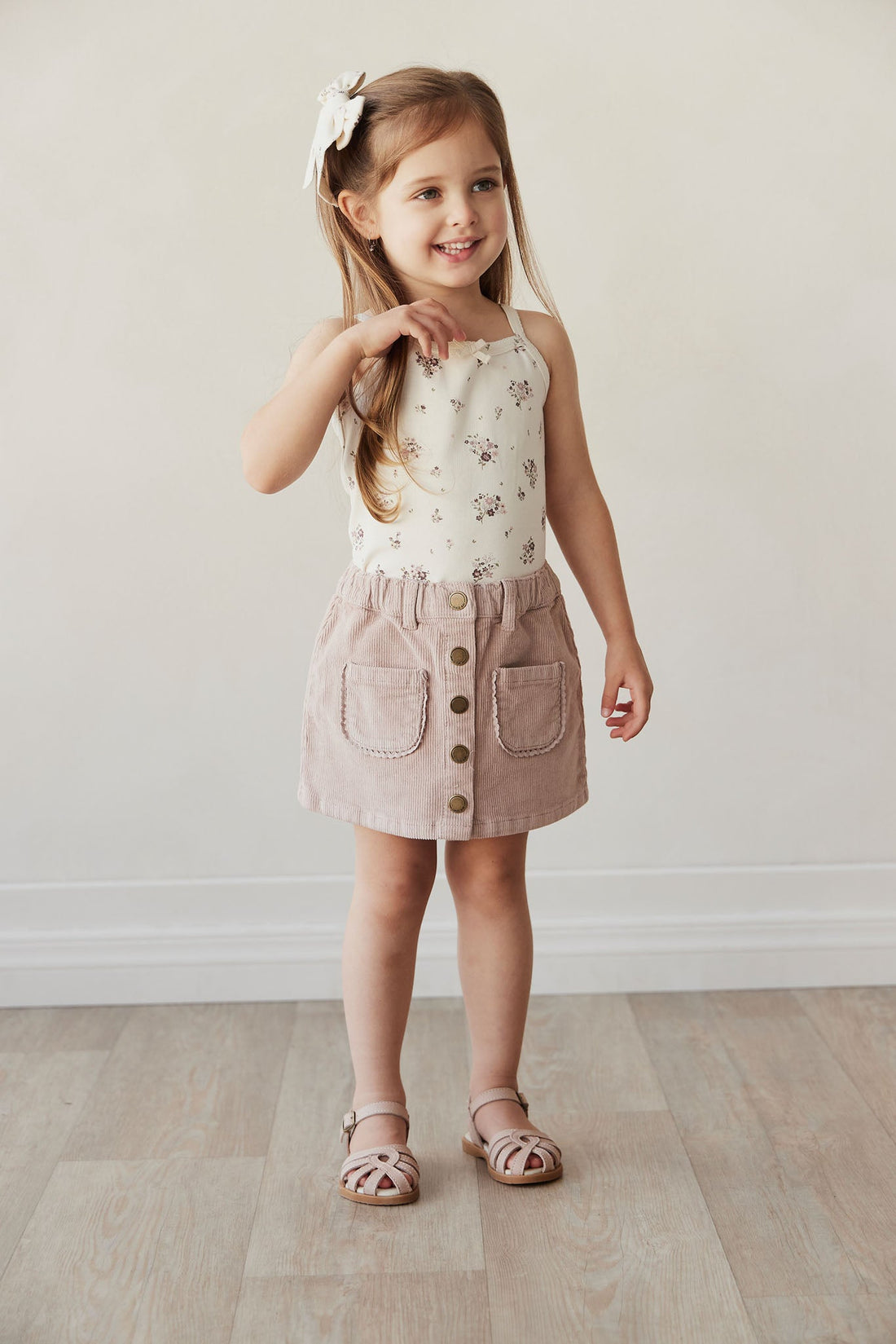 Elodie Cord Skirt - Dusky Rose by Jamie Kay