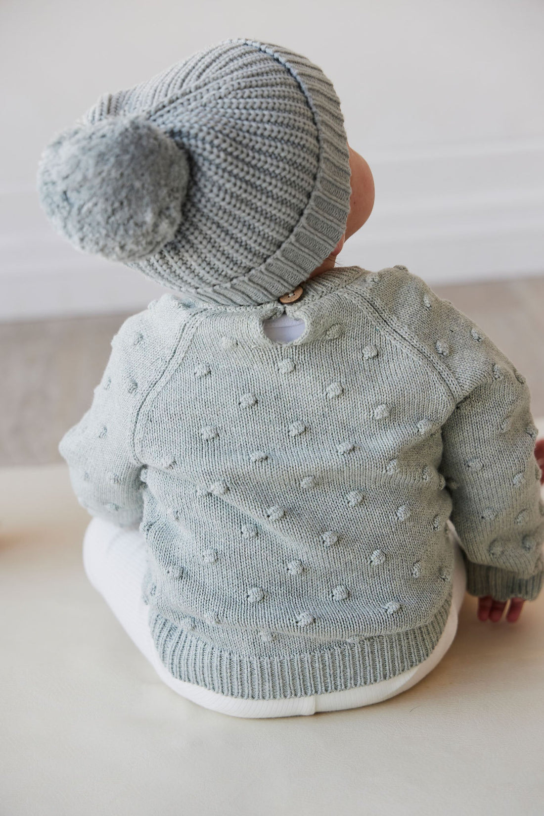 Dotty Knit Jumper - Mist Fleck by Jamie Kay