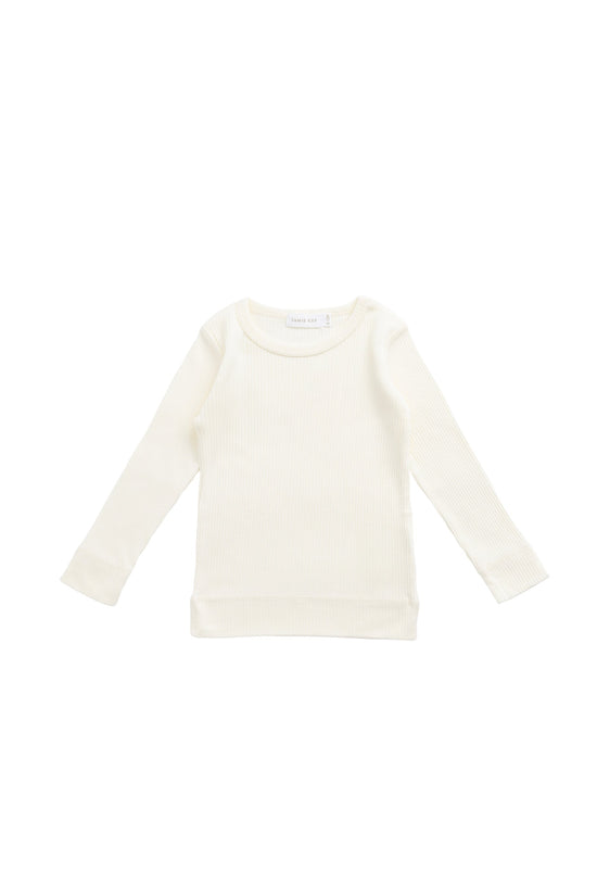 Organic Cotton Modal Marina Long Sleeve Top - Parchment by Jamie Kay