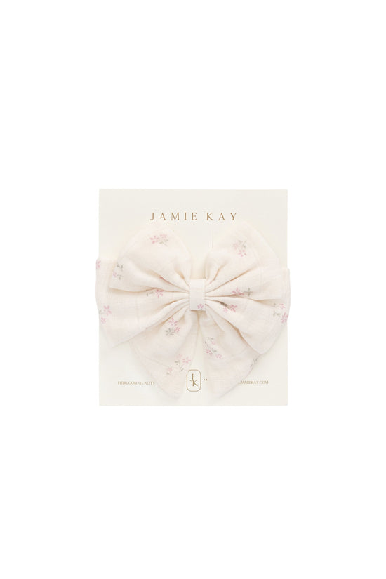 Organic Cotton Muslin Annalise Bow - Pauline Pink by Jamie Kay