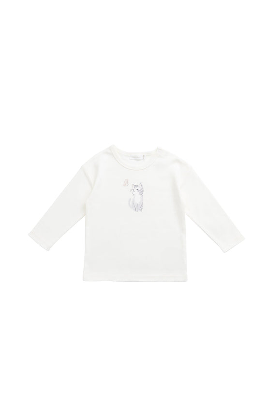 Pima Cotton Arnold Long Sleeve Top - Little Moon Parchment by Jamie Kay