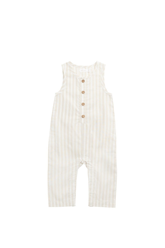Organic Cotton Milo Jumpsuit- Variegated Stripe Foam by Jamie Kay