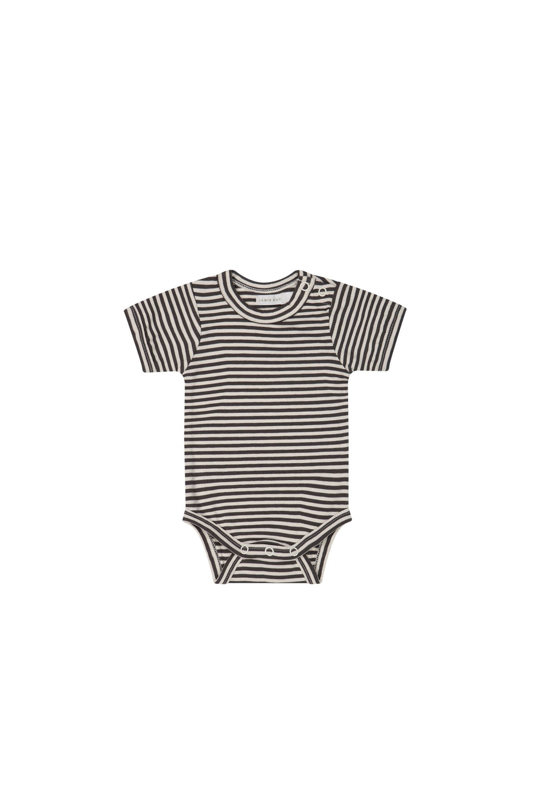 Organic Cotton Hudson Short Sleeve Bodysuit - Black Olive by Jamie Kay
