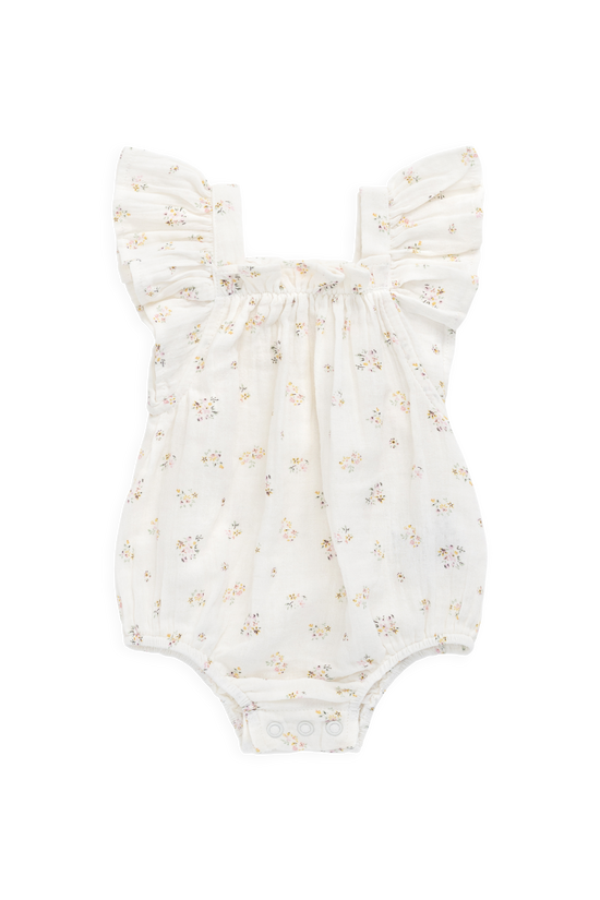 Organic Cotton Muslin Harriet Playsuit- Ayla Whisper by Jamie Kay