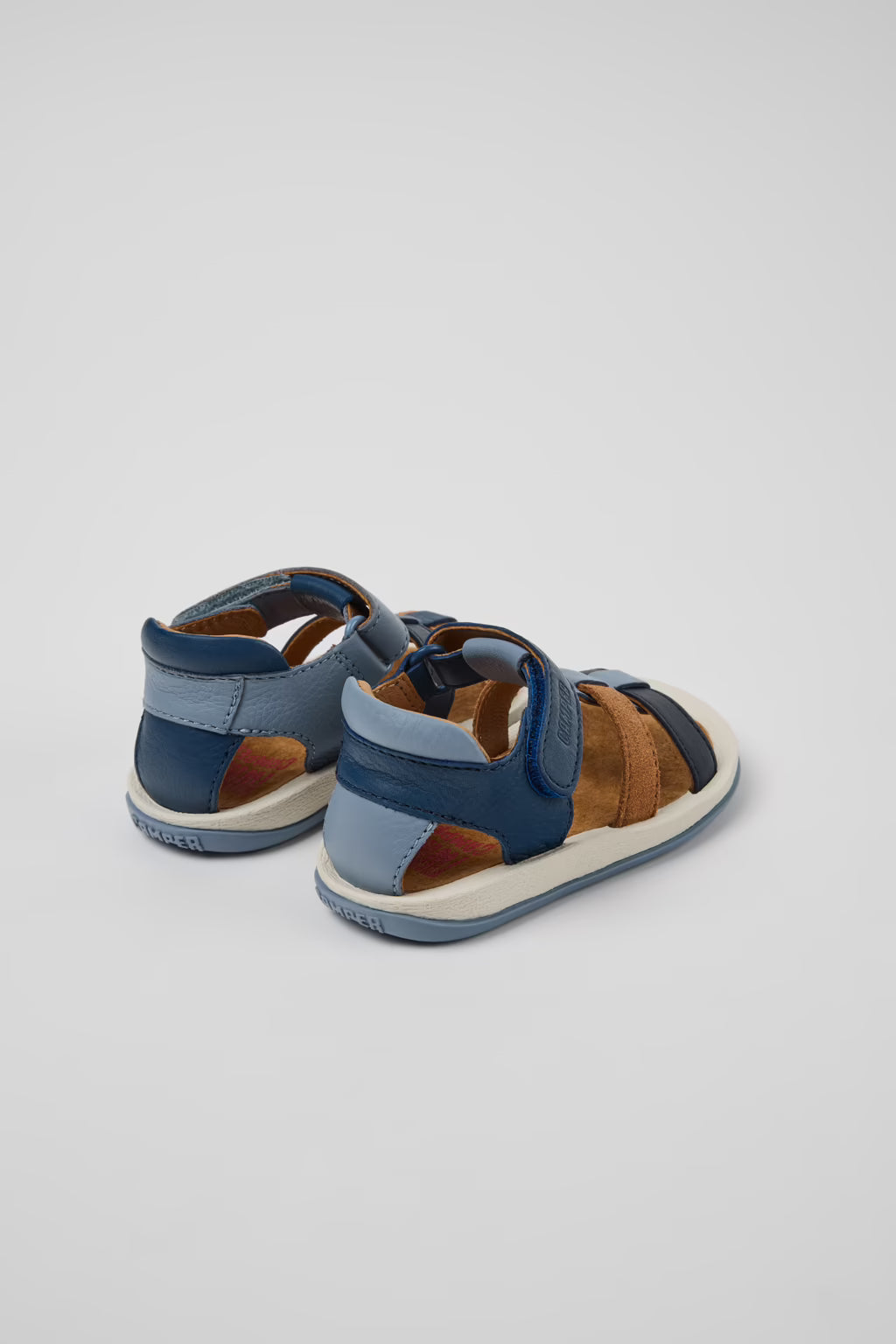 Twins- Blue Leather + Nubuck Sandals by Camper Shoes