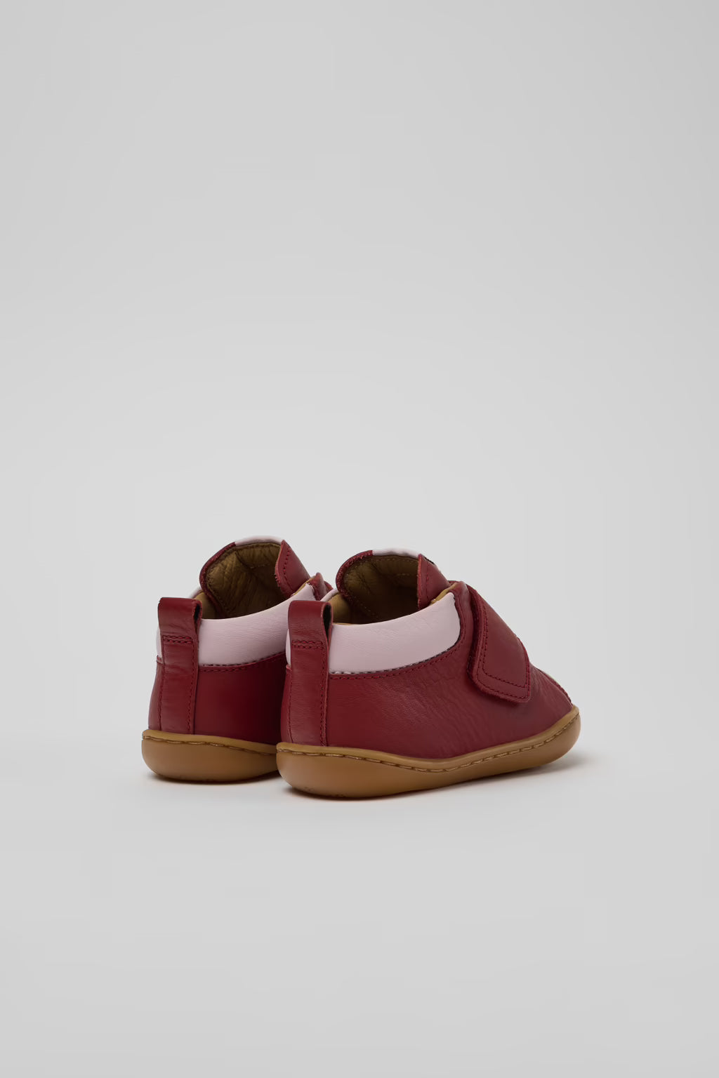 Peu Burgundy + Pink Leather Ankle Boots by Camper Shoes