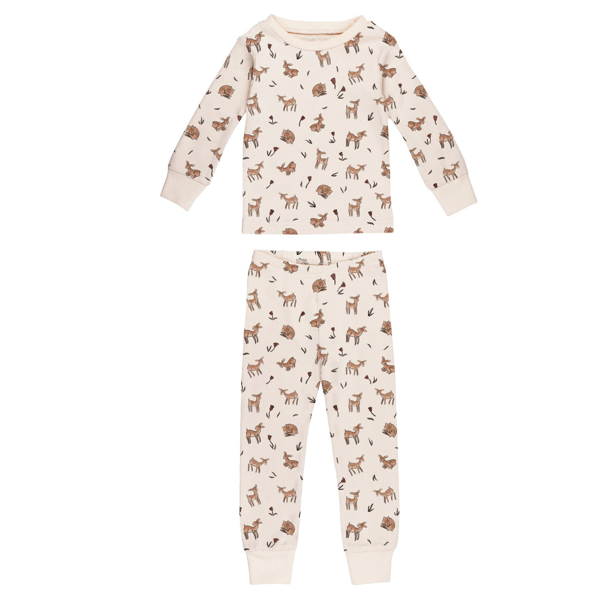 Kids' Organic L/Sleeve PJ Set in Doe-a-Deer by L'ovedbaby