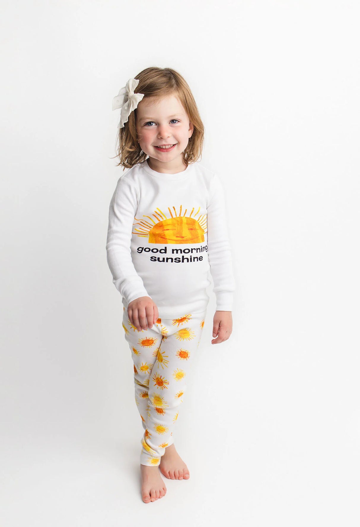 Kids' Organic Long Sleeve PJ Set in Sunny Day by L'ovedbaby