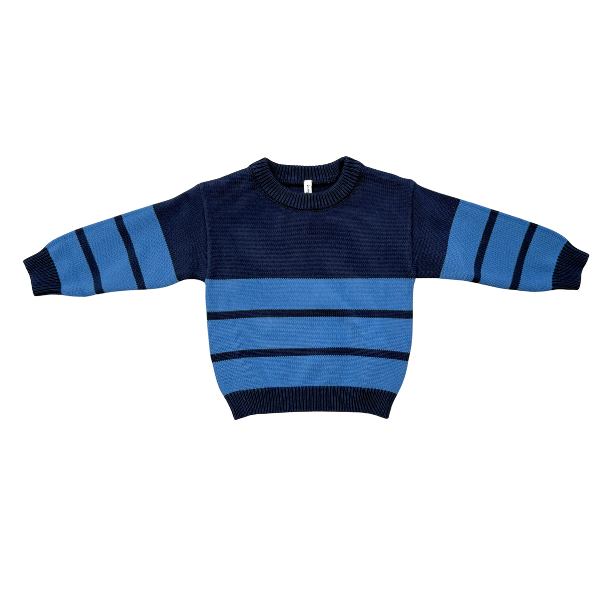 Knit Sweater- Stonewash Border Stripe by Babysprouts