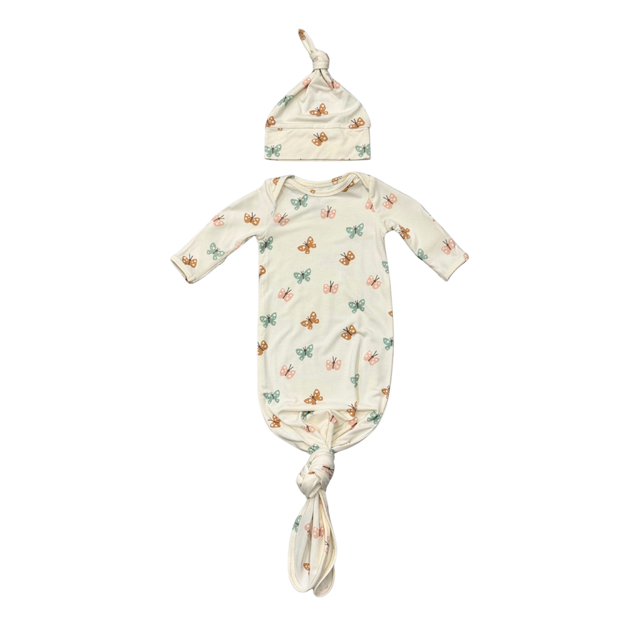 Knotted Sleeper Set- Pastel Butterflies by Babysprouts