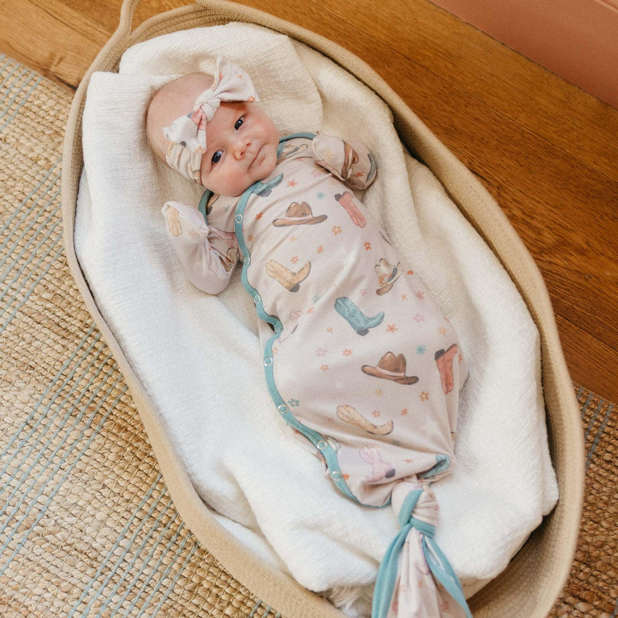 Newborn Knotted Gown- Cheyenne by Copper Pearl