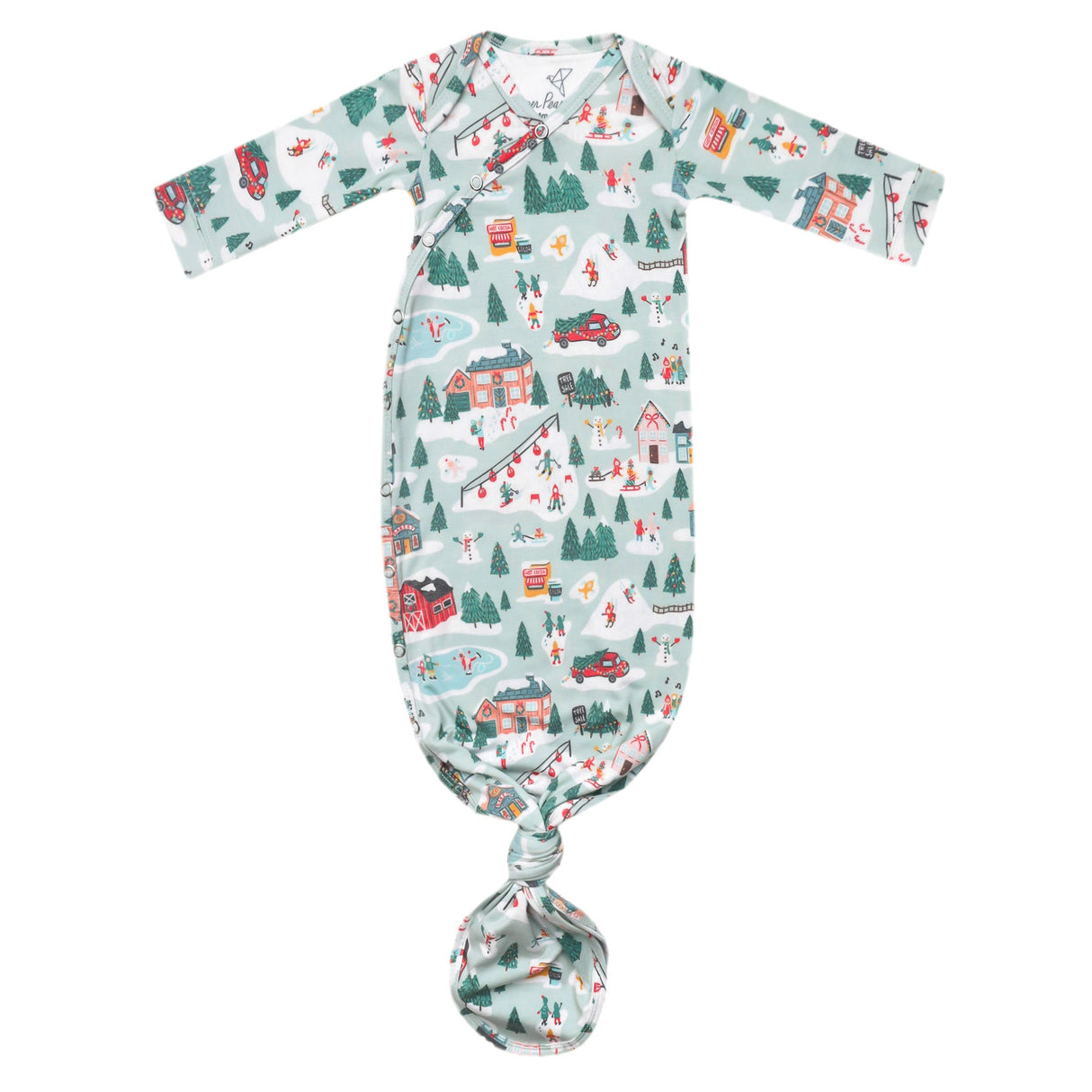 Newborn Knotted Gown- Snowy Slopes by Copper Pearl