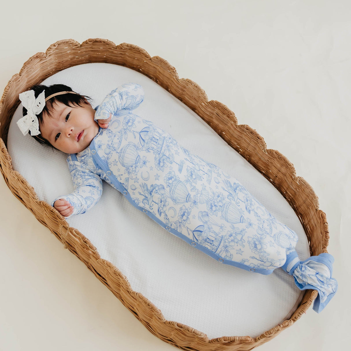 Bamboo Newborn Knotted Gown- Vintage Carnival by Copper Pearl