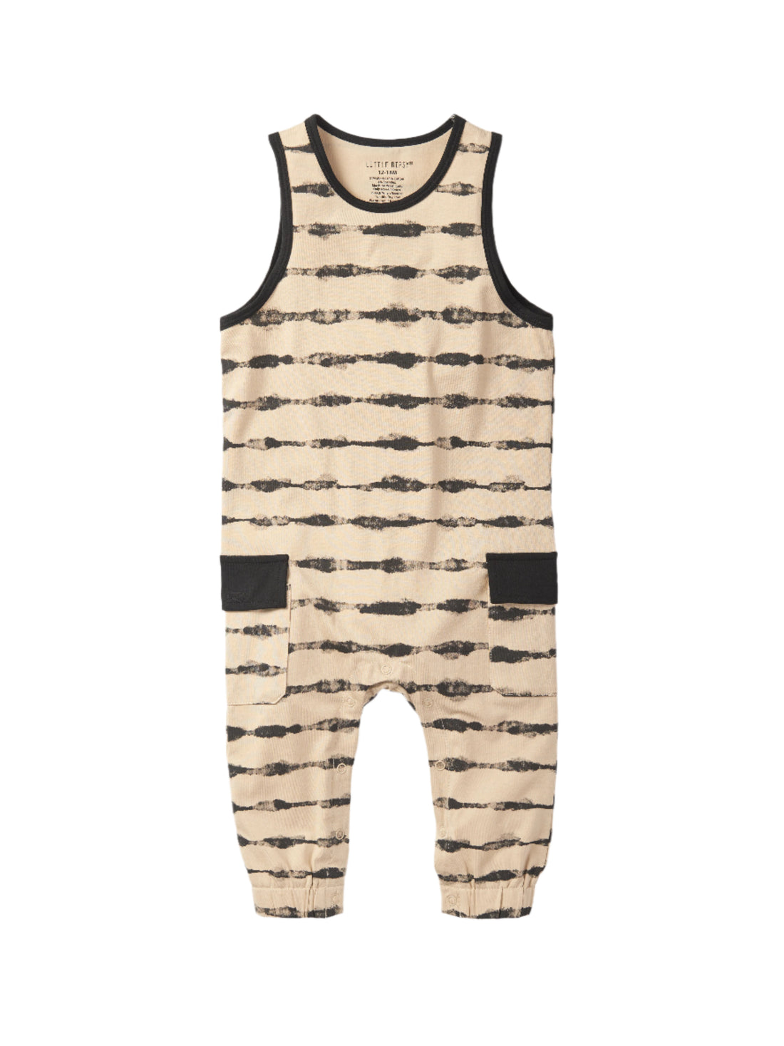 Static Stripe Tank Romper by Little Bipsy