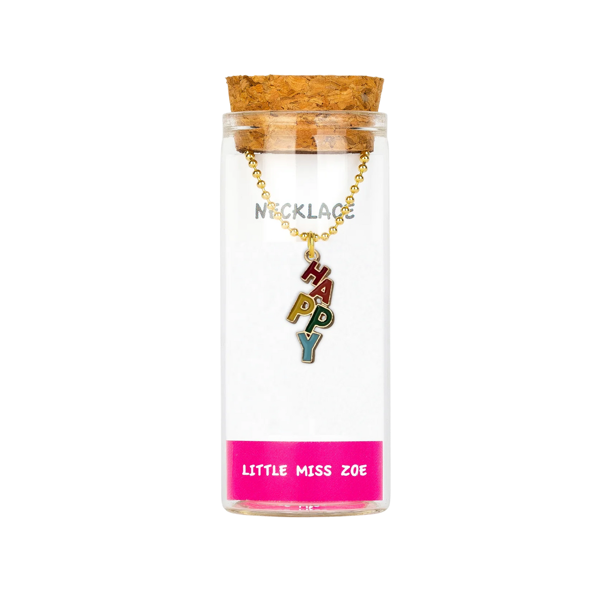Necklace in a Bottle - Happy by Little Miss Zoe