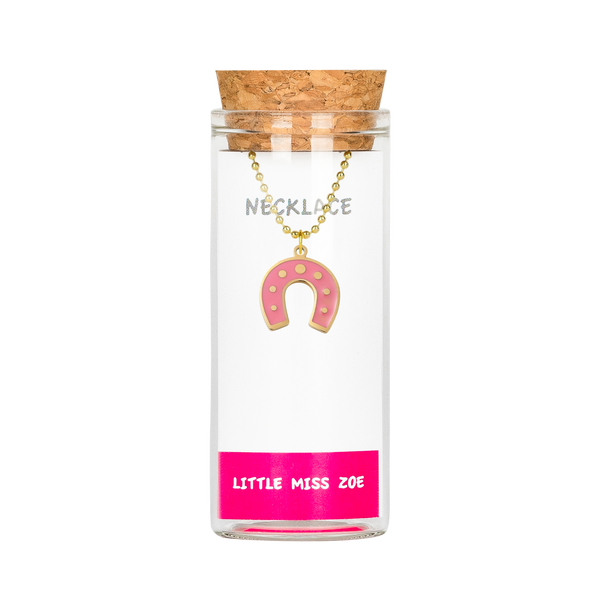 Horseshoe Necklace in a Bottle by Little Miss Zoe