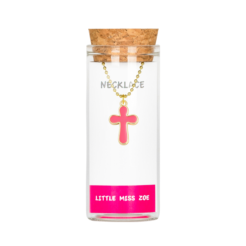 Cross Necklace in a Bottle by Little Miss Zoe