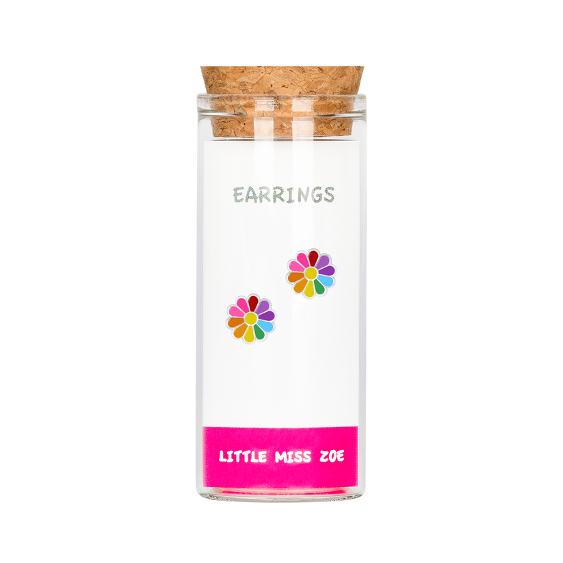 Colorful Flower Stud Earrings in a Bottle by Little Miss Zoe