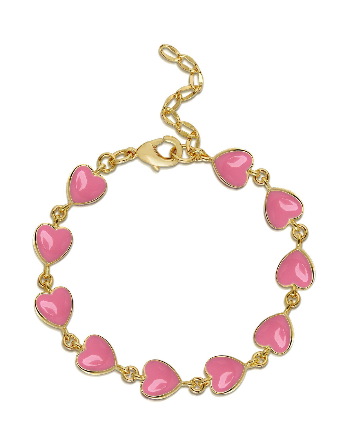 Pink Heart Link Bracelet by Lily Nily